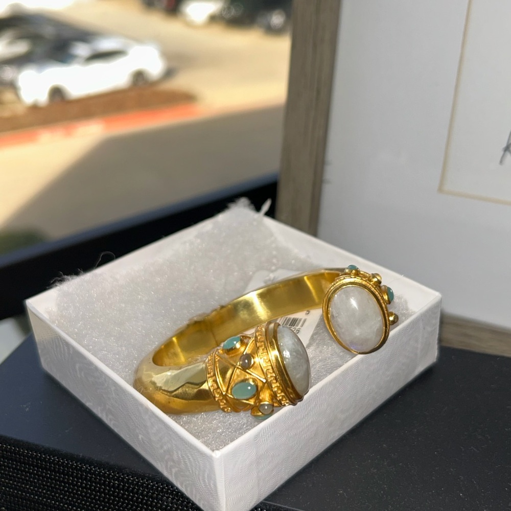 Vintage Julie Vos Gold Bracelet with Gemstone Accents.
Signature shown 11th pho